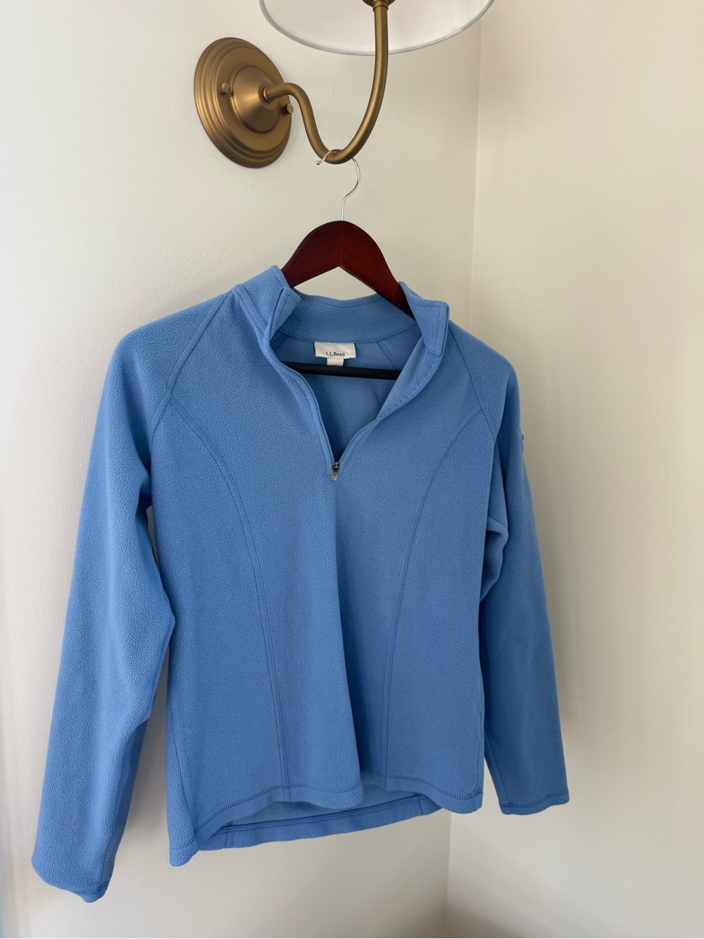 L.L. Bean Light Blue Quarter-Zip Fleece Pullover - Women
